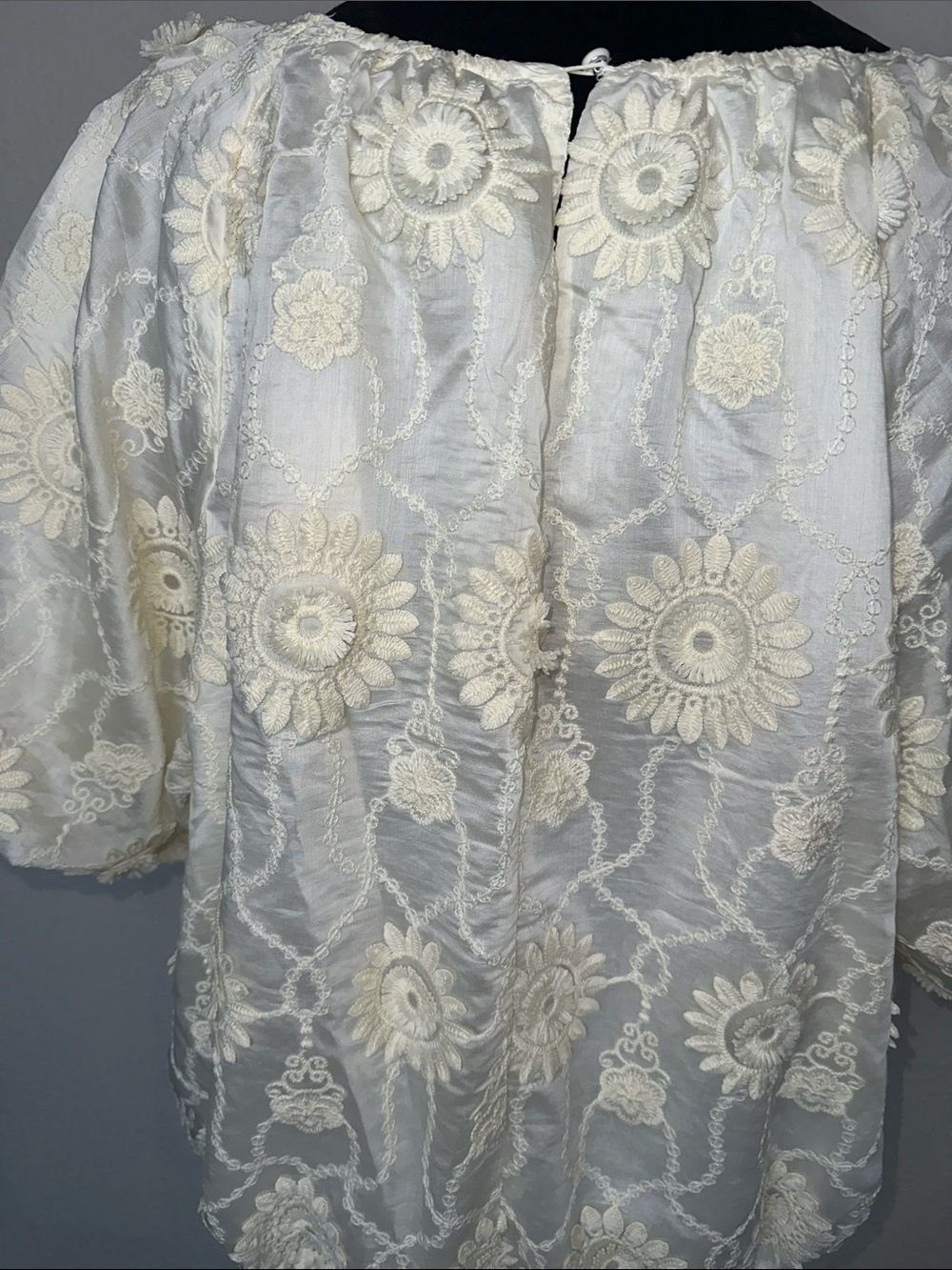 Cream Embroidered Peasant Tunic Top - Picture 7 of 11